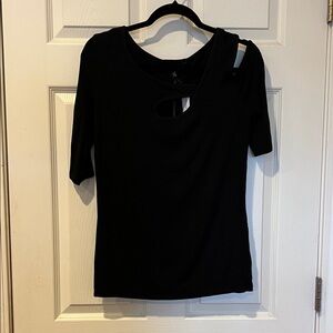 41 Hawthorn Black Short Sleeve Cut-Out Top
